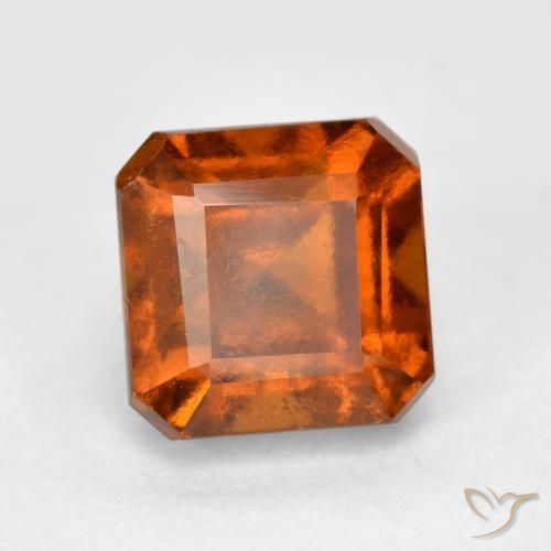 2.17 ct Orange Hessonite Garnet Stone, Natural Hessonite Garnet in Octagon Facet Shape for Sale