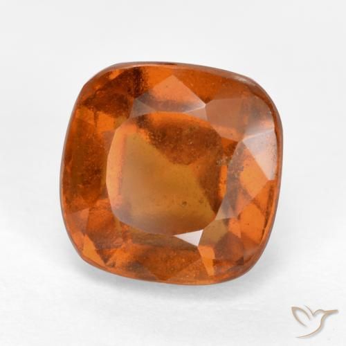 2.42 ct Orange Hessonite Garnet Stone, Natural Hessonite Garnet in Cushion-Cut Shape for Sale