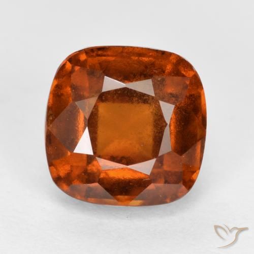 2.34ct Natural Reddish Orange Hessonite Garnet, Cushion, VS-SI