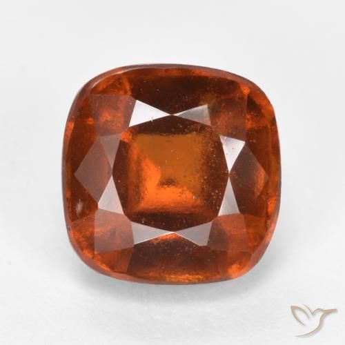 2.42ct Natural Deep Orange Hessonite Garnet, Cushion, VS-SI