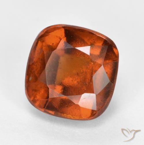 2.42 ct Orange Hessonite Garnet Stone, Natural Hessonite Garnet in Cushion-Cut Shape for Sale