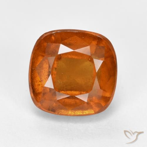 2.66ct Natural Deep Orange Hessonite Garnet, Cushion, VS-SI
