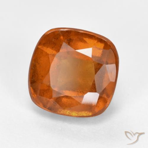 2.66 ct Orange Hessonite Garnet Stone, Natural Hessonite Garnet in Cushion-Cut Shape for Sale