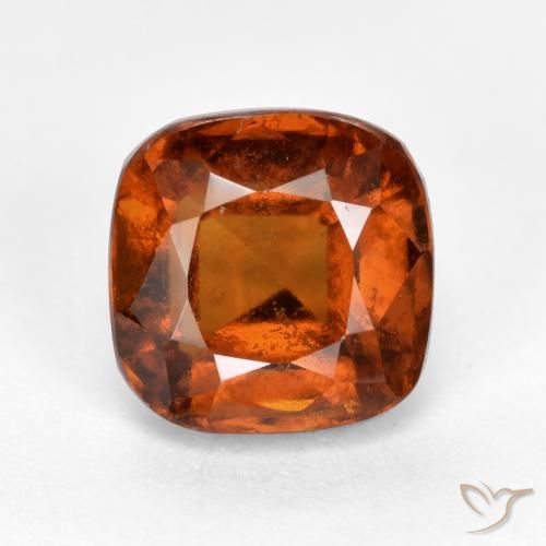 2.43ct Natural Amber Orange Hessonite Garnet, Cushion, VS-SI