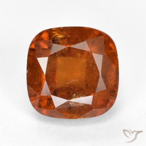 2.40ct Natural Reddish Orange Hessonite Garnet, Cushion, SI