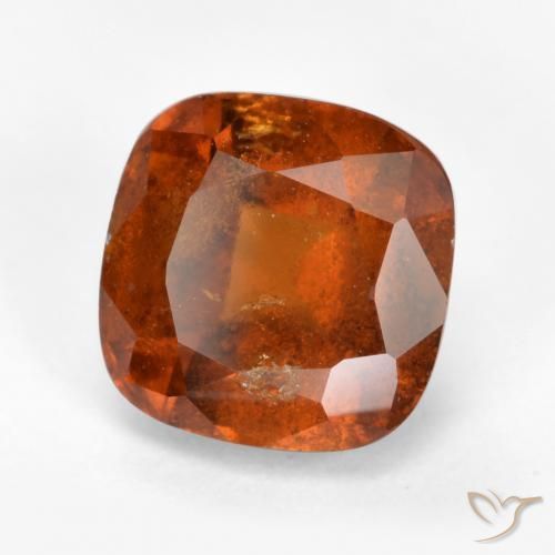 2.40 ct Orange Hessonite Garnet Stone, Natural Hessonite Garnet in Cushion-Cut Shape for Sale