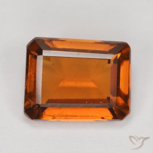 2.07ct Natural Medium-Dark Orange Hessonite Garnet, Emerald Cut, VS