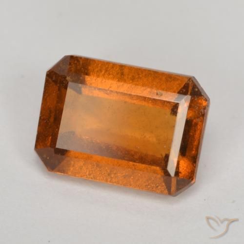 1.50 ct Orange Hessonite Garnet Stone, Natural Hessonite Garnet in Octagon Facet Shape for Sale