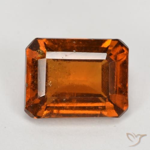 2.30ct Natural Deep Orange Hessonite Garnet, Emerald Cut, VS-SI
