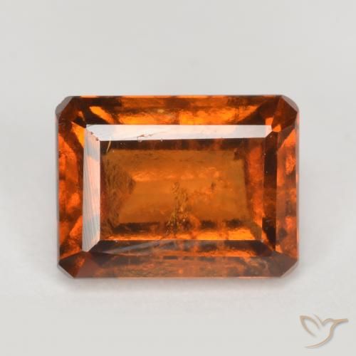 2.16ct Natural Reddish Orange Hessonite Garnet, Emerald Cut, SI