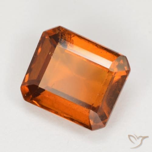 2.14 ct Orange Hessonite Garnet Stone, Natural Hessonite Garnet in Octagon Facet Shape for Sale