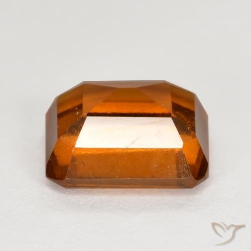 Hessonite Garnet Gemstone in 7.6 x 6.6 mm Size for Sale, Hessonite Garnet Stone in Amber Orange Color