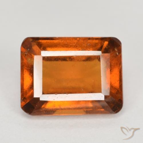 2.24ct Natural Medium-Dark Orange Hessonite Garnet, Emerald Cut, VS-SI