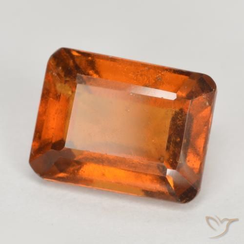 2.24 ct Orange Hessonite Garnet Stone, Natural Hessonite Garnet in Octagon Facet Shape for Sale