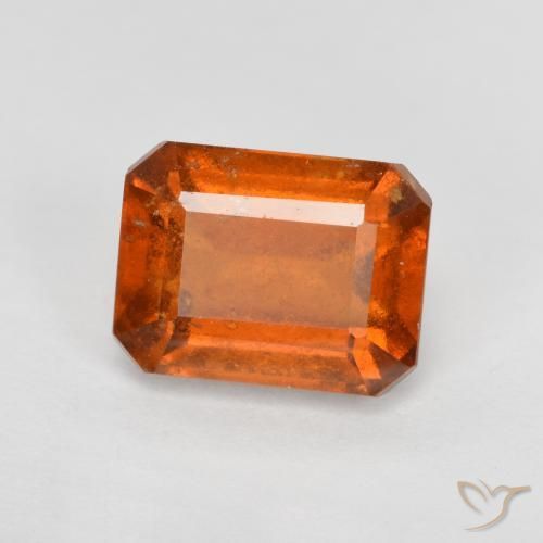 2.55 ct Orange Hessonite Garnet Stone, Natural Hessonite Garnet in Octagon Facet Shape for Sale