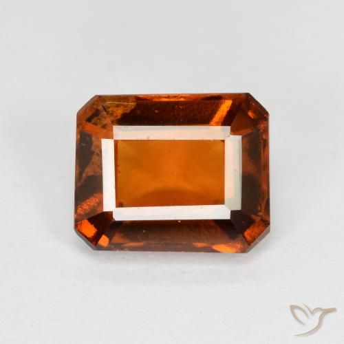 2.39ct Natural Amber Orange Hessonite Garnet, Emerald Cut, VS-SI