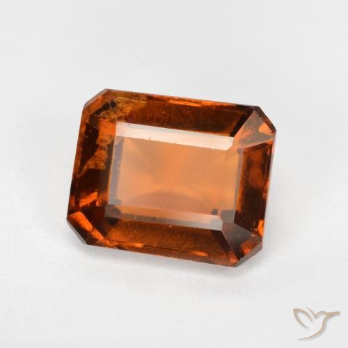 2.39 ct Orange Hessonite Garnet Stone, Natural Hessonite Garnet in Octagon Facet Shape for Sale