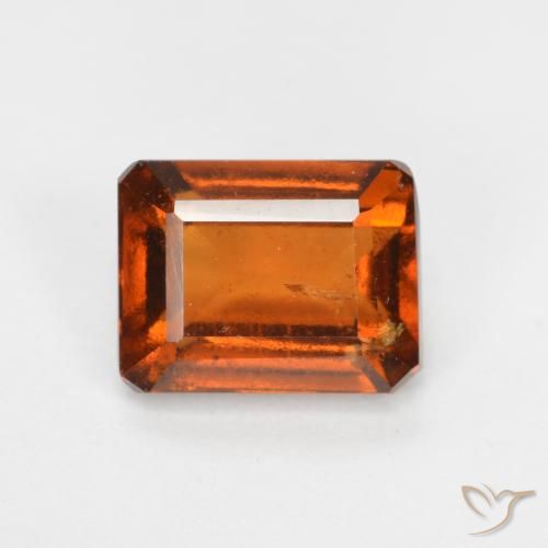 2.28ct Natural Deep Orange Hessonite Garnet, Emerald Cut, SI