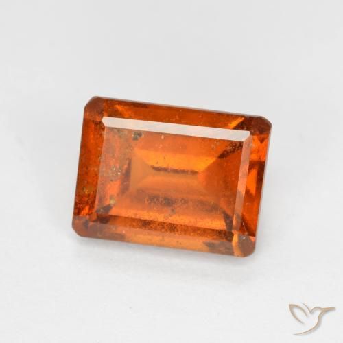 1.98 ct Orange Hessonite Garnet Stone, Natural Hessonite Garnet in Octagon Facet Shape for Sale