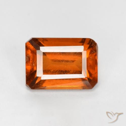 1.94ct Natural Fire Orange Hessonite Garnet, Emerald Cut, SI