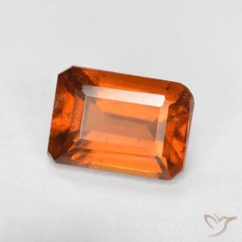 1.94 ct Orange Hessonite Garnet Stone, Natural Hessonite Garnet in Octagon Facet Shape for Sale