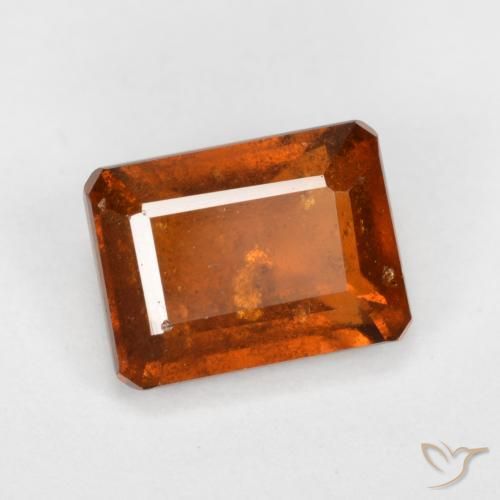 2.31 ct Orange Hessonite Garnet Stone, Natural Hessonite Garnet in Octagon Facet Shape for Sale