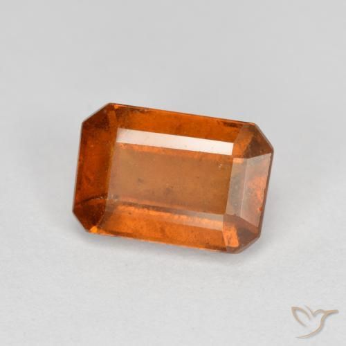 2.38ct Natural Medium Orange Hessonite Garnet, Emerald Cut, SI