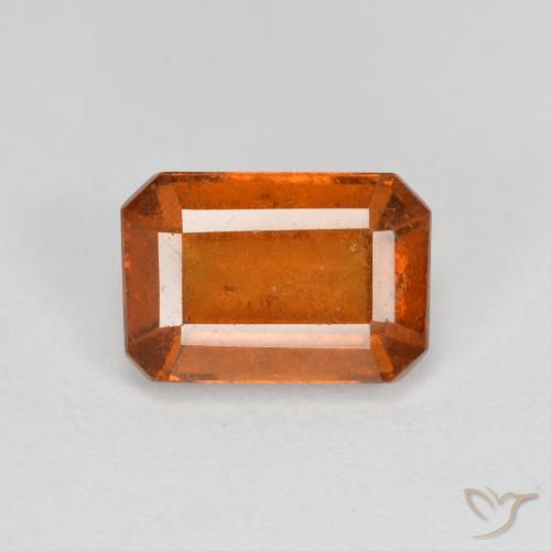 2.38 ct Orange Hessonite Garnet Stone, Natural Hessonite Garnet in Octagon Facet Shape for Sale