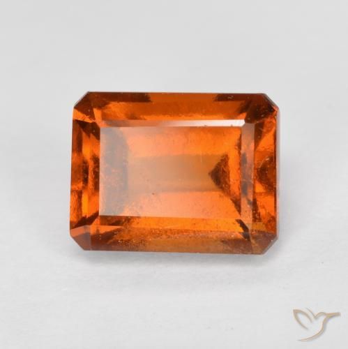 2.23ct Natural Fire Orange Hessonite Garnet, Emerald Cut, VS-SI