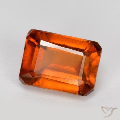 1.57 ct Orange Hessonite Garnet Stone, Natural Hessonite Garnet in Octagon Facet Shape for Sale
