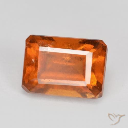 1.76 ct Orange Hessonite Garnet Stone, Natural Hessonite Garnet in Octagon Facet Shape for Sale