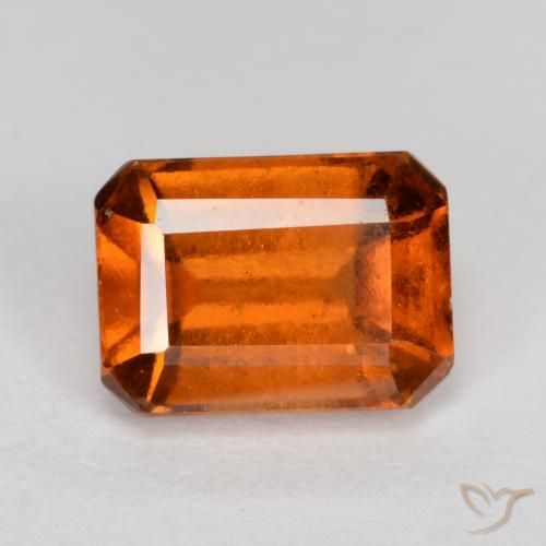 1.45ct Natural Fire Orange Hessonite Garnet, Emerald Cut, VS-SI
