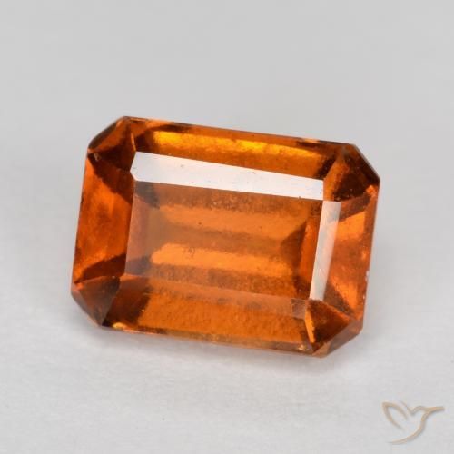 1.45 ct Orange Hessonite Garnet Stone, Natural Hessonite Garnet in Octagon Facet Shape for Sale