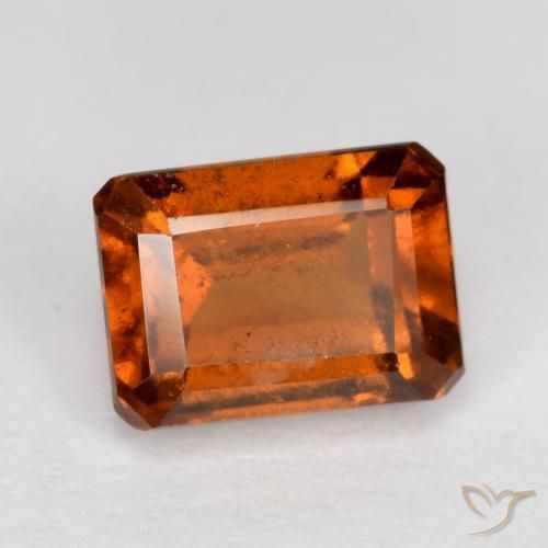 1.65 ct Orange Hessonite Garnet Stone, Natural Hessonite Garnet in Octagon Facet Shape for Sale