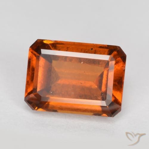 1.37 ct Orange Hessonite Garnet Stone, Natural Hessonite Garnet in Octagon Facet Shape for Sale