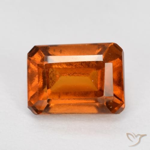 1.43ct Natural Fire Orange Hessonite Garnet, Emerald Cut, VS