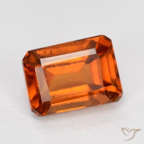 1.43 ct Orange Hessonite Garnet Stone, Natural Hessonite Garnet in Octagon Facet Shape for Sale