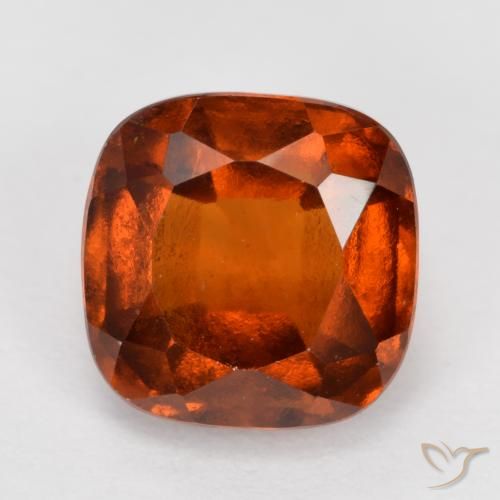 2.31ct Natural Deep Orange Hessonite Garnet, Cushion, VS