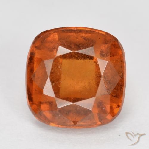 2.23ct Natural Medium Orange Hessonite Garnet, Cushion, VS-SI