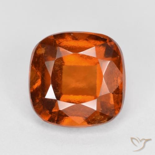 1.94ct Natural Reddish Orange Hessonite Garnet, Cushion, VS-SI