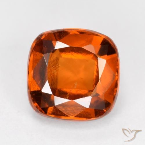 2.24ct Natural Medium Orange Hessonite Garnet, Cushion, VS-SI