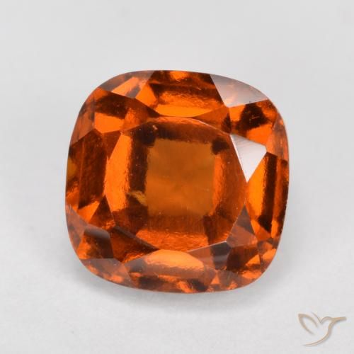 2.24ct Natural Medium Orange Hessonite Garnet, Cushion, VS