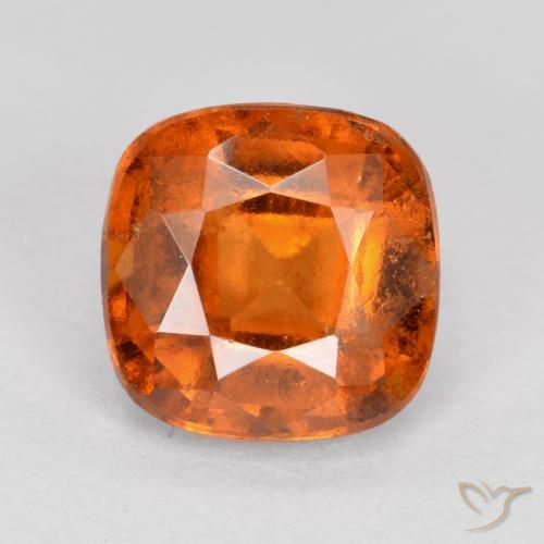 2.00ct Natural Deep Orange Hessonite Garnet, Cushion, VS-SI
