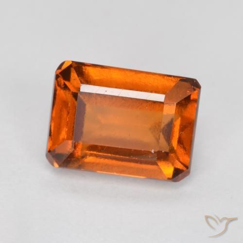 1.44 ct Orange Hessonite Garnet Stone, Natural Hessonite Garnet in Octagon Facet Shape for Sale