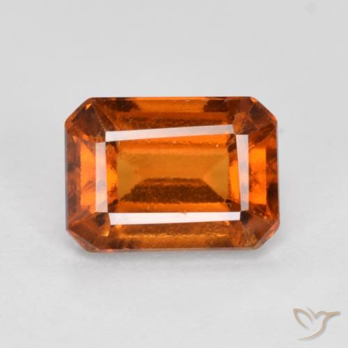 1.34 ct Orange Hessonite Garnet Stone, Natural Hessonite Garnet in Octagon Facet Shape for Sale