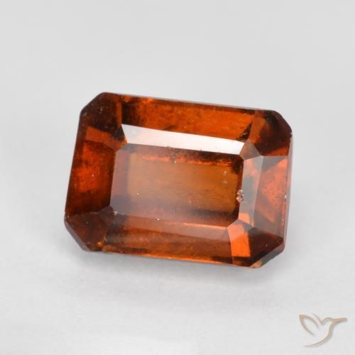 1.72 ct Orange Hessonite Garnet Stone, Natural Hessonite Garnet in Octagon Facet Shape for Sale