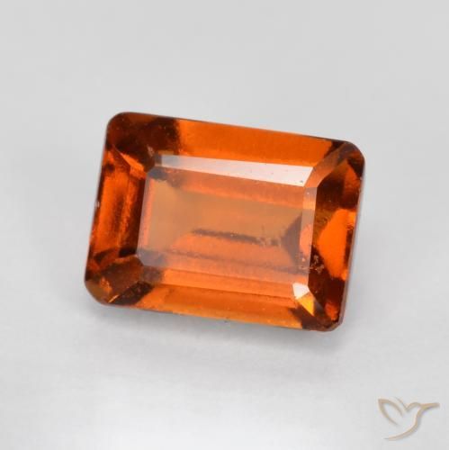 1.47 ct Orange Hessonite Garnet Stone, Natural Hessonite Garnet in Octagon Facet Shape for Sale