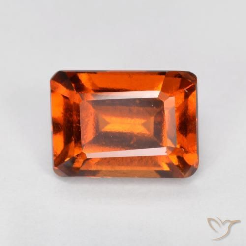 1.38 ct Orange Hessonite Garnet Stone, Natural Hessonite Garnet in Octagon Facet Shape for Sale