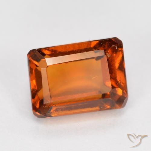 1.62 ct Orange Hessonite Garnet Stone, Natural Hessonite Garnet in Octagon Facet Shape for Sale