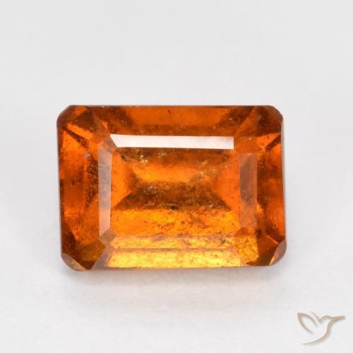 1.64 ct Orange Hessonite Garnet Stone, Natural Hessonite Garnet in Octagon Facet Shape for Sale